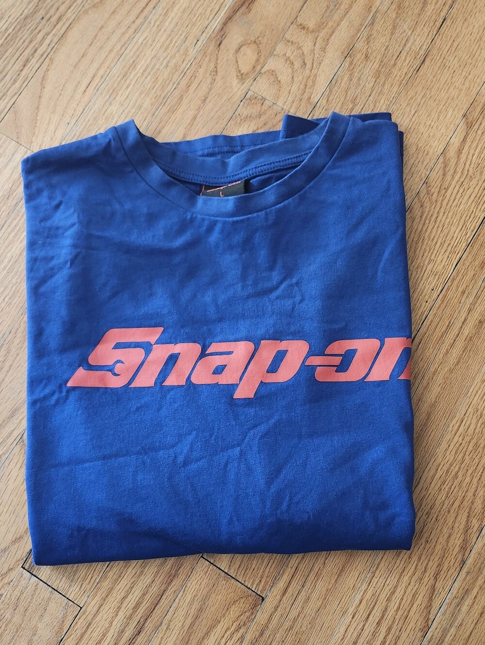 Snap-on Blue Pullover Crew Neck Long Sleeve Shirt Graphic Logo Men’s Large